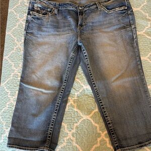Vigoss Capri Heritage Fit Jeans Women’s Plus Size 24 x 21 Stretch Distressed